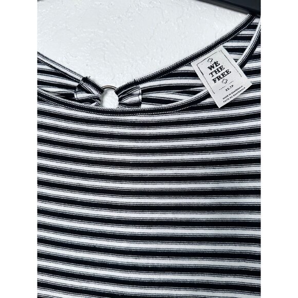 We the Free Frenchie Tee Dress Womens Stretch Black/White Stripe Size XS NWOT - Picture 8 of 8